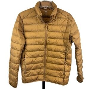 Uniqlo Coat Women's Small Camel Tan Ultra Light Down Full Zip Puffer Jacket